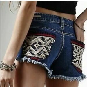 P.S. ERIN WASSON Frayed Hem Shorts with Knit Pockets. Size 27